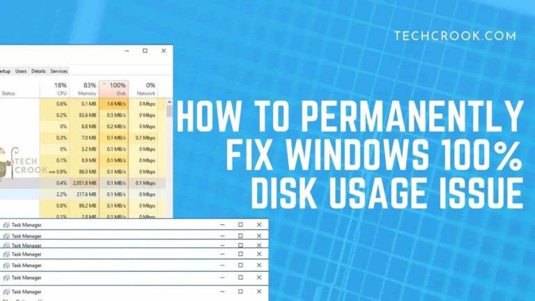 permanent fix for disk usage 100% in windows 10 processes techcrook