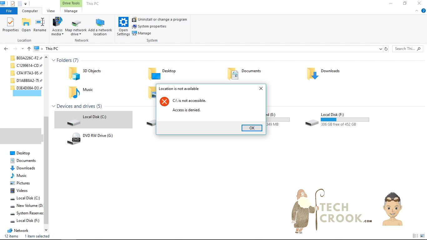 How to fix C:\ Drive not accessible access is denied