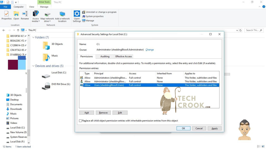 How to fix C:\ Drive not accessible access is denied