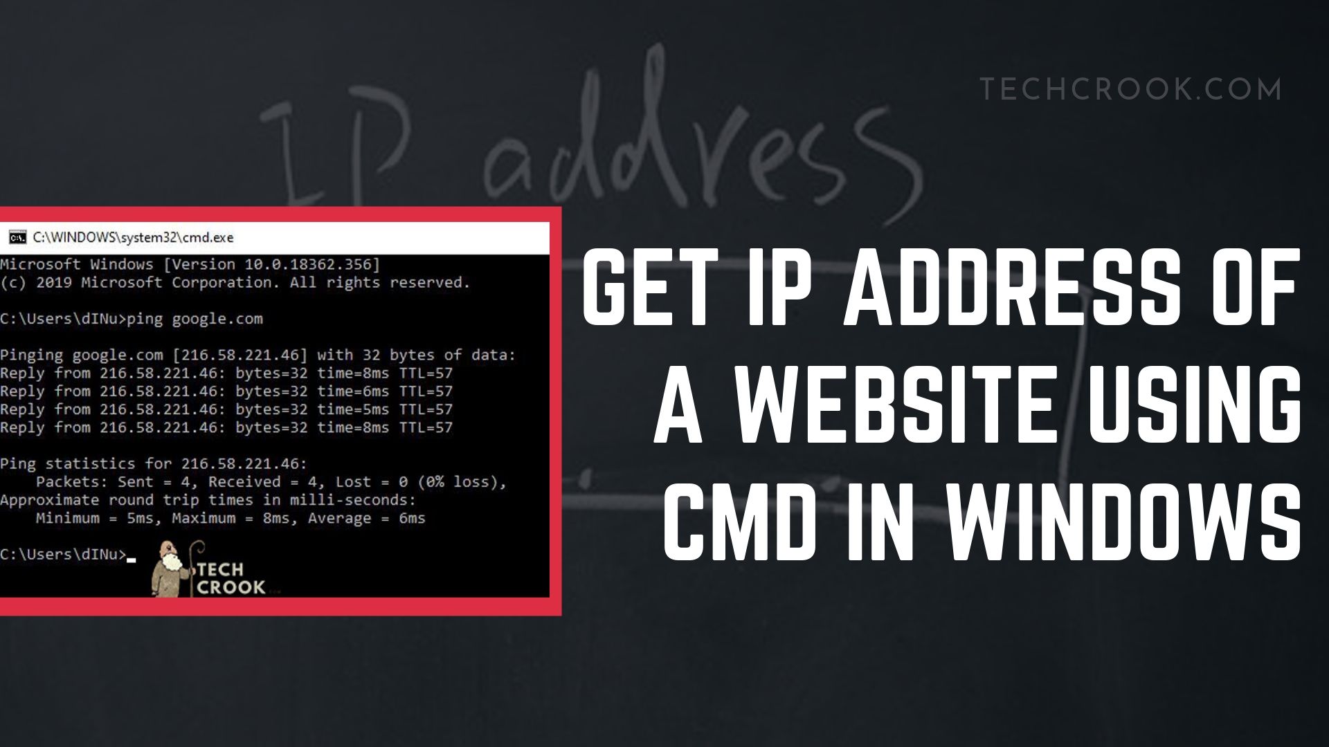 How to find the IP Address of a website using cmd in Windows