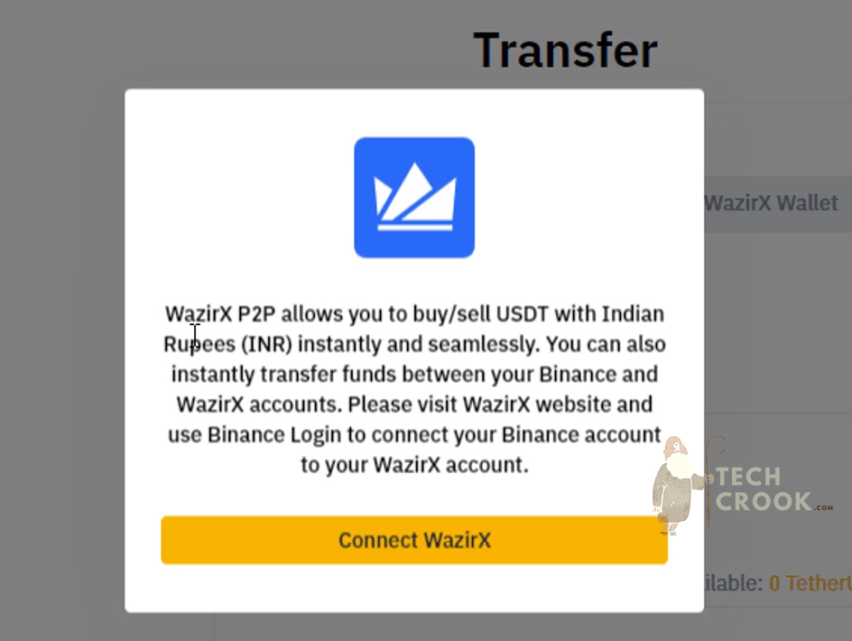 connect WazirX with Binance account