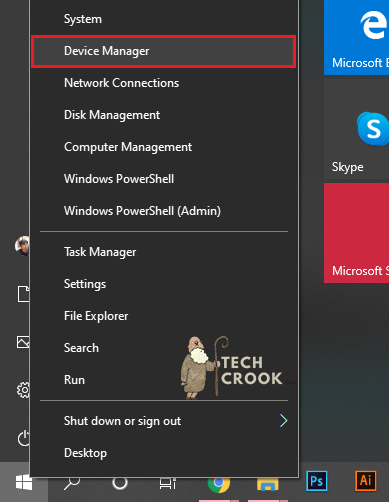 Open device manager to fix brightness issue in windows