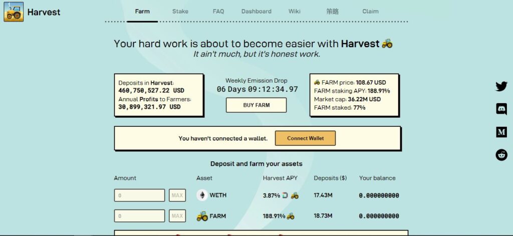 How to register for staking FARM on harvest finance