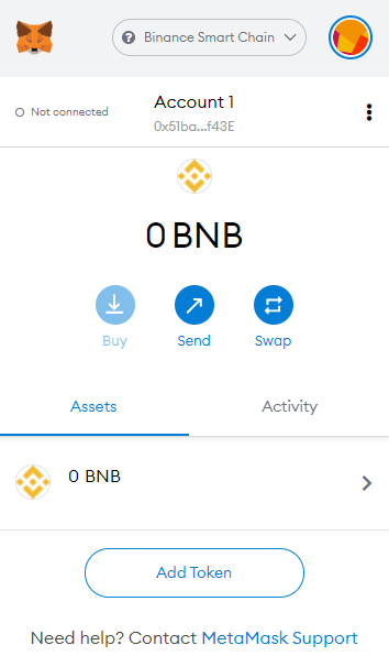 sending tokens from binance to metamask wallet