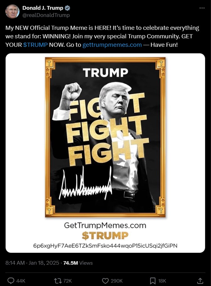 buy official trump token and nft